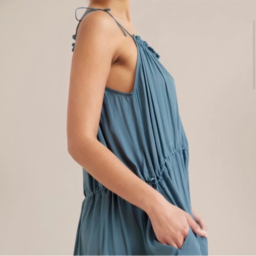 Modern Citizen Blue Gray Maxi Dress with Tie Straps - Picture 6 of 14